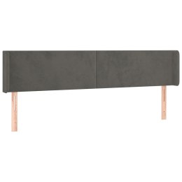 ZAGŁÓWEK USZAK CIEMNOSZARY 203X16X78/88CM AKSAMIT