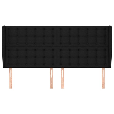 ZAGŁÓWEK USZAK CZARNY 183X23X118/128CM TKANINA