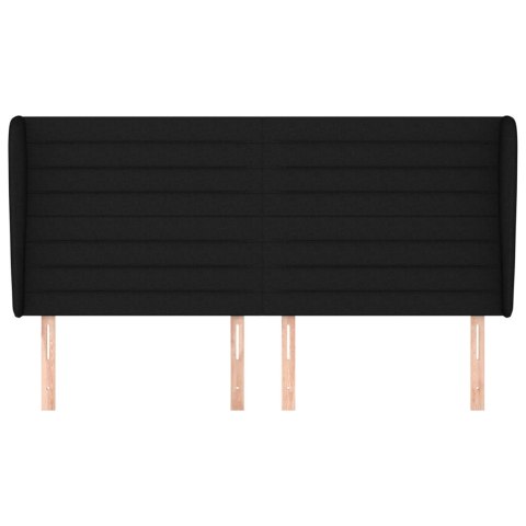 ZAGŁÓWEK USZAK CZARNY 203X23X118/128CM TKANINA