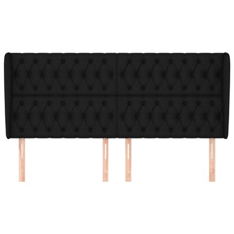 ZAGŁÓWEK USZAK CZARNY 203X23X118/128CM TKANINA