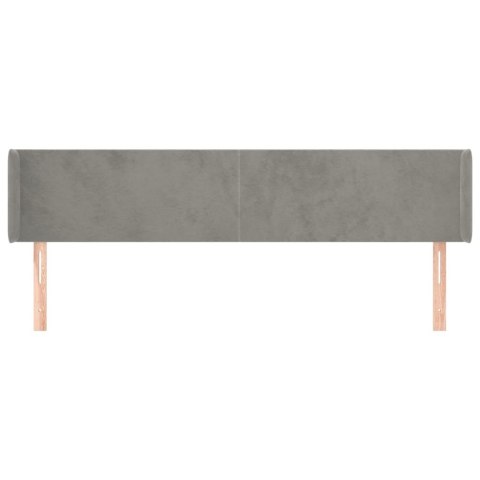 ZAGŁÓWEK USZAK JASNOSZARY 183X16X78/88CM AKSAMIT