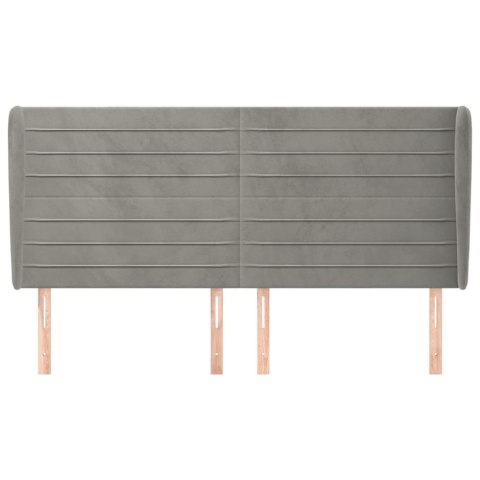 ZAGŁÓWEK USZAK JASNOSZARY 203X23X118/128CM AKSAMIT