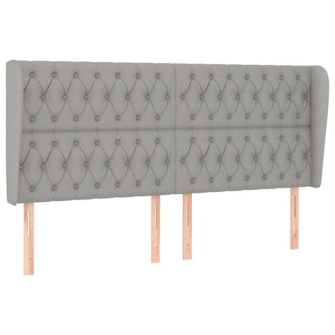 ZAGŁÓWEK USZAK JASNOSZARY 203X23X118/128CM TKANINA