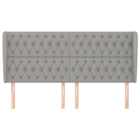 ZAGŁÓWEK USZAK JASNOSZARY 203X23X118/128CM TKANINA