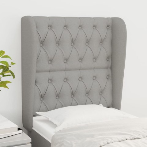 ZAGŁÓWEK USZAK JASNOSZARY 83X23X118/128CM TKANINA