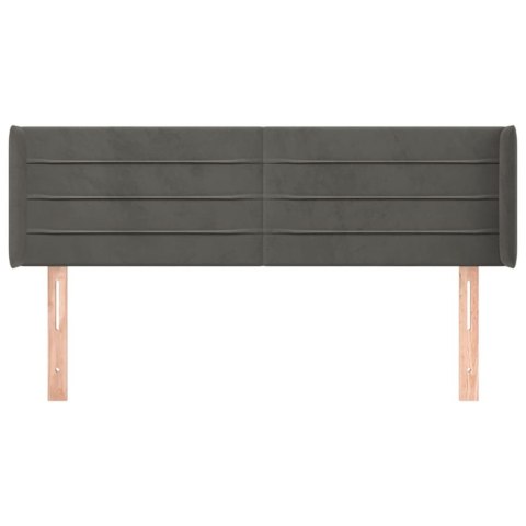 ZAGŁÓWEK USZAK CIEMNOSZARY 147X16X78/88CM AKSAMIT