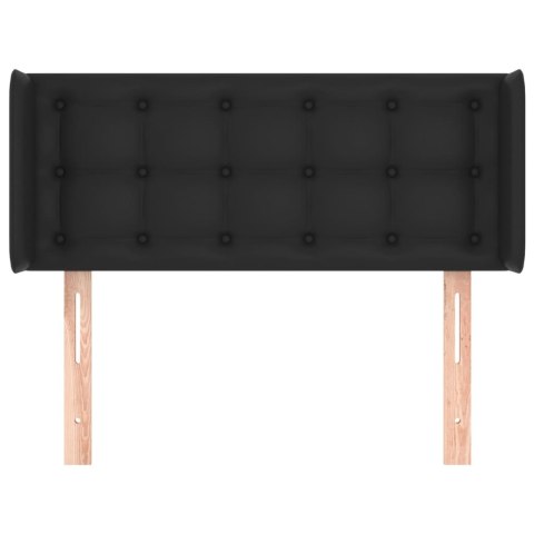 ZAGŁÓWEK USZAK CZARNY 93X16X78/88CM SZTUCZNA SKÓRA