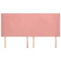VidaXL Zagłówek uszak, różowy, 163x16x118/128 cm, aksamit