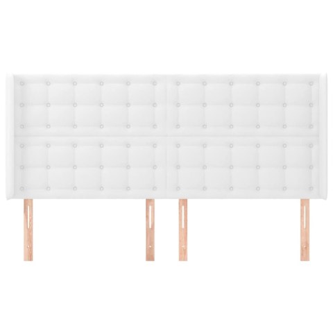 ZAGŁÓWEK USZAK BIAŁY 183X16X118/128CM SZTUCZNA SKÓRA