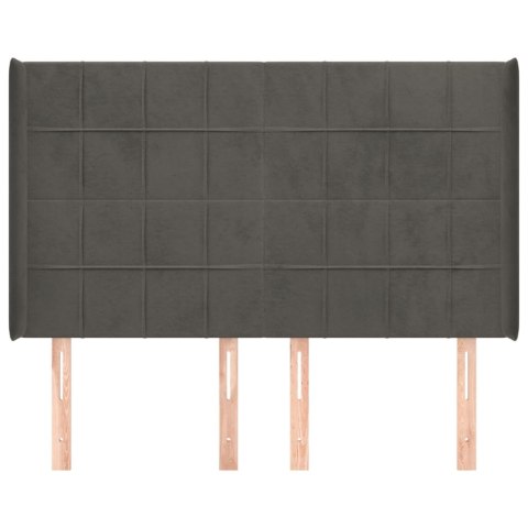 ZAGŁÓWEK USZAK CIEMNOSZARY 147X16X118/128CM AKSAMIT