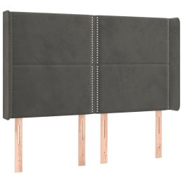 ZAGŁÓWEK USZAK CIEMNOSZARY 147X16X118/128CM AKSAMIT