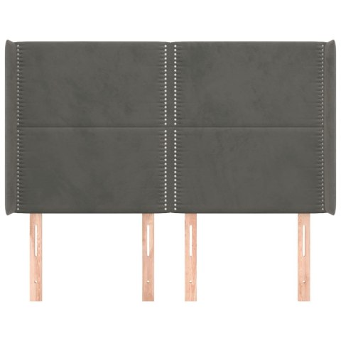 ZAGŁÓWEK USZAK CIEMNOSZARY 147X16X118/128CM AKSAMIT