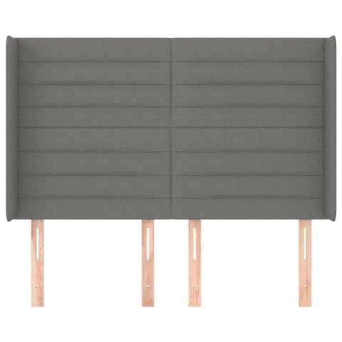 ZAGŁÓWEK USZAK CIEMNOSZARY 147X16X118/128CM TKANINA