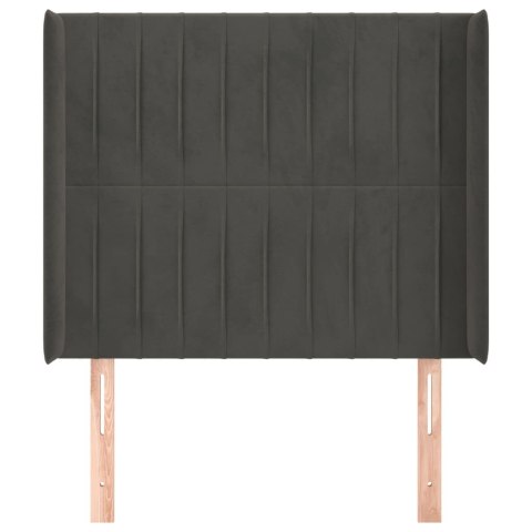 ZAGŁÓWEK USZAK CIEMNOSZARY 83X16X118/128CM AKSAMIT