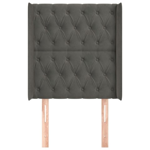 ZAGŁÓWEK USZAK CIEMNOSZARY 83X16X118/128CM AKSAMIT