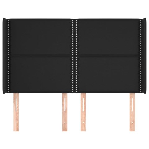 ZAGŁÓWEK USZAK CZARNY 147X16X118/128CM SZTUCZNA SKÓRA