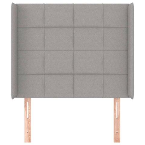 ZAGŁÓWEK USZAK JASNOSZARY 103X16X118/128CM TKANINA