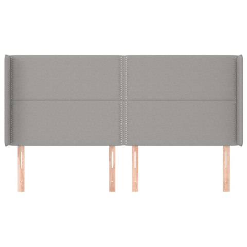 ZAGŁÓWEK USZAK JASNOSZARY 183X16X118/128CM TKANINA