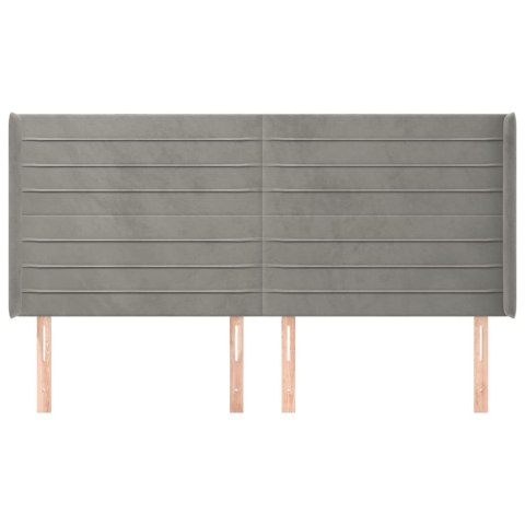 ZAGŁÓWEK USZAK JASNOSZARY 203X16X118/128CM AKSAMIT