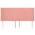 VidaXL Zagłówek uszak, różowy, 183x16x118/128 cm, aksamit