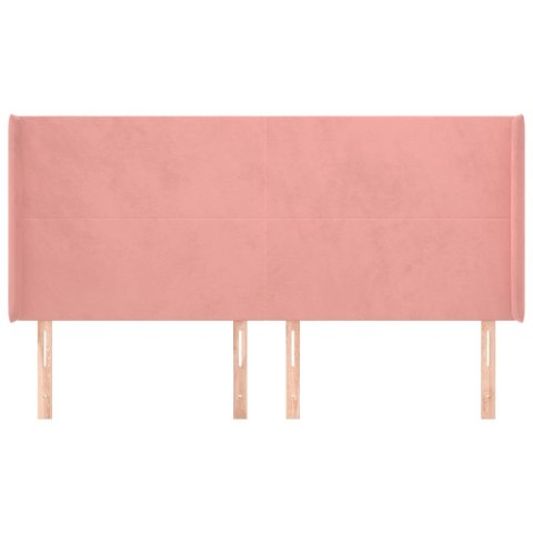 VidaXL Zagłówek uszak, różowy, 183x16x118/128 cm, aksamit