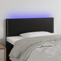 ZAGŁÓWEK DO ŁÓŻKA Z LED CZARNY 100X5X78/88CM SZTUCZNA SKÓRA