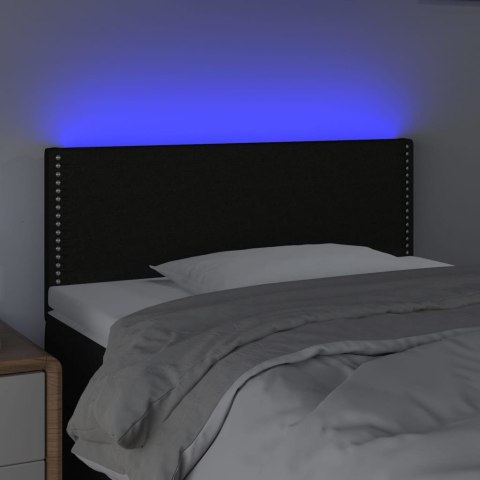 ZAGŁÓWEK DO ŁÓŻKA Z LED CZARNY 100X5X78/88CM TKANINA