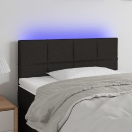 ZAGŁÓWEK DO ŁÓŻKA Z LED CZARNY 100X5X78/88CM TKANINA
