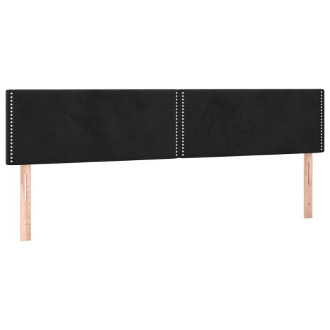 ZAGŁÓWEK DO ŁÓŻKA Z LED CZARNY 200X5X78/88CM AKSAMIT