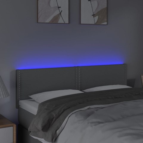 ZAGŁÓWEK DO ŁÓŻKA Z LED JASNOSZARY 144X5X78/88CM TKANINA