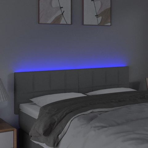 ZAGŁÓWEK DO ŁÓŻKA Z LED JASNOSZARY 144X5X78/88CM TKANINA