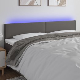 ZAGŁÓWEK DO ŁÓŻKA Z LED SZARY 160X5X78/88CM SZTUCZNA SKÓRA