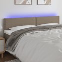 ZAGŁÓWEK DO ŁÓŻKA Z LED TAUPE 200X5X78/88CM TKANINA