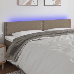 ZAGŁÓWEK DO ŁÓŻKA Z LED TAUPE 200X5X78/88CM TKANINA