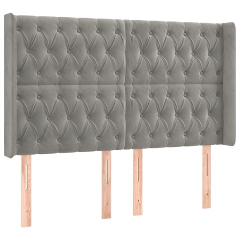 ZAGŁÓWEK USZAK JASNOSZARY 147X16X118/128CM AKSAMIT