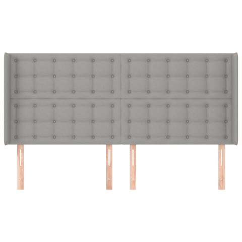 ZAGŁÓWEK USZAK JASNOSZARY 163X16X118/128CM TKANINA