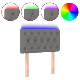 ZAGŁÓWEK DO ŁÓŻKA Z LED CIEMNOSZARY 80X7X78/88CM TKANINA