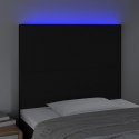 ZAGŁÓWEK DO ŁÓŻKA Z LED CZARNY 100X5X118/128CM TKANINA