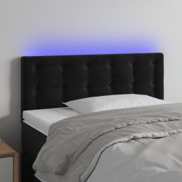 ZAGŁÓWEK DO ŁÓŻKA Z LED CZARNY 100X5X78/88CM AKSAMIT