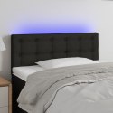 ZAGŁÓWEK DO ŁÓŻKA Z LED CZARNY 100X5X78/88CM TKANINA