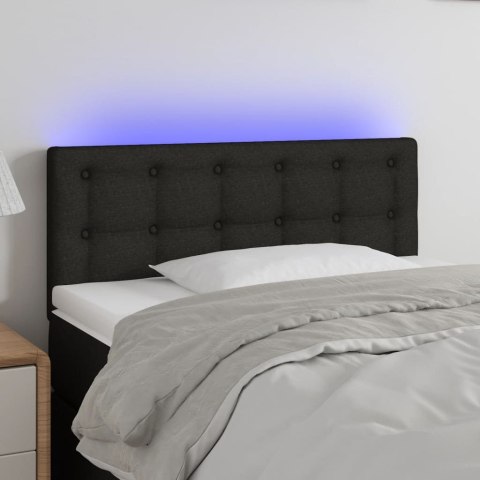 ZAGŁÓWEK DO ŁÓŻKA Z LED CZARNY 100X5X78/88CM TKANINA
