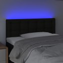 ZAGŁÓWEK DO ŁÓŻKA Z LED CZARNY 100X5X78/88CM TKANINA