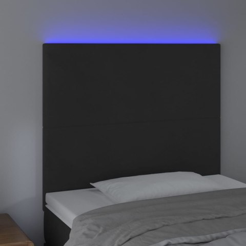 ZAGŁÓWEK DO ŁÓŻKA Z LED CZARNY 80X5X118/128CM AKSAMIT