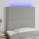 ZAGŁÓWEK DO ŁÓŻKA Z LED JASNOSZARY 90X5X118/128CM TKANINA