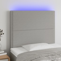 ZAGŁÓWEK DO ŁÓŻKA Z LED JASNOSZARY 90X5X118/128CM TKANINA