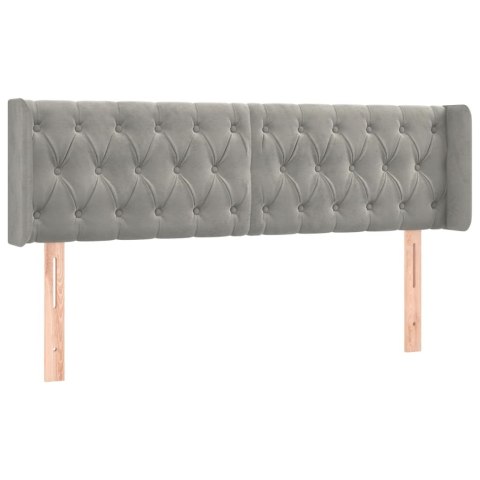 ZAGŁÓWEK DO ŁÓŻKA Z LED JASNOSZARY 147X16X78/88CM AKSAMIT