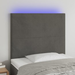 ZAGŁÓWEK DO ŁÓŻKA Z LED CIEMNOSZARY 90X5X118/128CM AKSAMIT