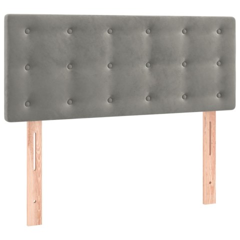 ŁÓŻKO KONTYNENTALNE Z MATERACEM JASNOSZARE AKSAMIT 90X200CM