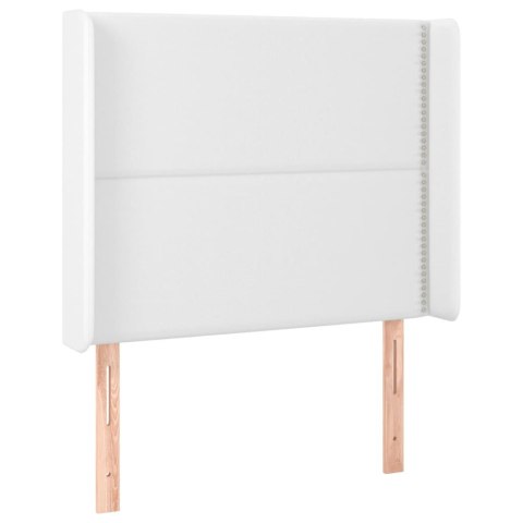 ZAGŁÓWEK DO ŁÓŻKA Z LED BIAŁY 103X16X118/128CM SZTUCZNA SKÓRA