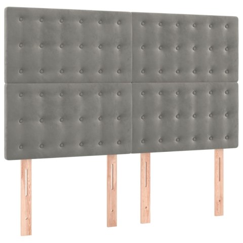 ŁÓŻKO KONTYNENTALNE Z MATERACEM JASNOSZARE AKSAMIT 140X190CM